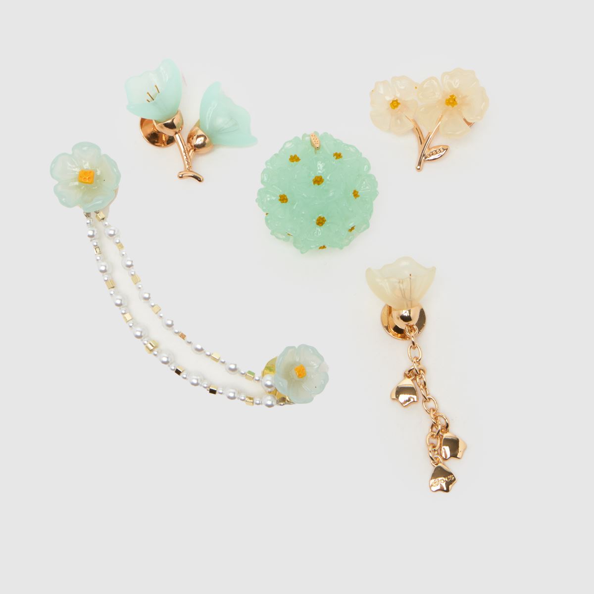 Image of Crocs Blue Multi Jibbitz Dainty Floral 5 Pack