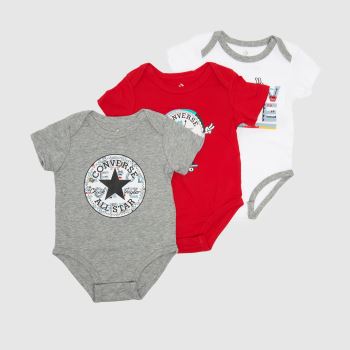Converse multi boys baby bodysuit 3 pack Converse multi boys baby bodysuit 3 pack