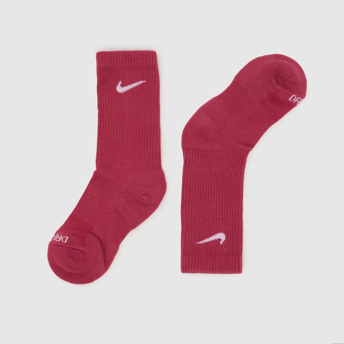 Nike Kids Everyday Crew Socks 3PK in Pink Multi Nike Kids Everyday Crew Socks 3PK 7