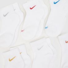 Nike Kids Everyday Ankle Socks 6 PK in White Multi Nike Kids Everyday Ankle Socks 6 PK,2 of 4