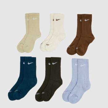 Nike Multi Kids Crew Socks 6 PK Socks