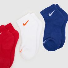 Nike Kids Ankle Socks 3 Pack in Multi Nike Kids Ankle Socks 3 Pack,2 of 4