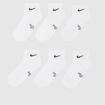 Nike Weiß-Schwarz Kids Ankle Socks 6 Pack Socken