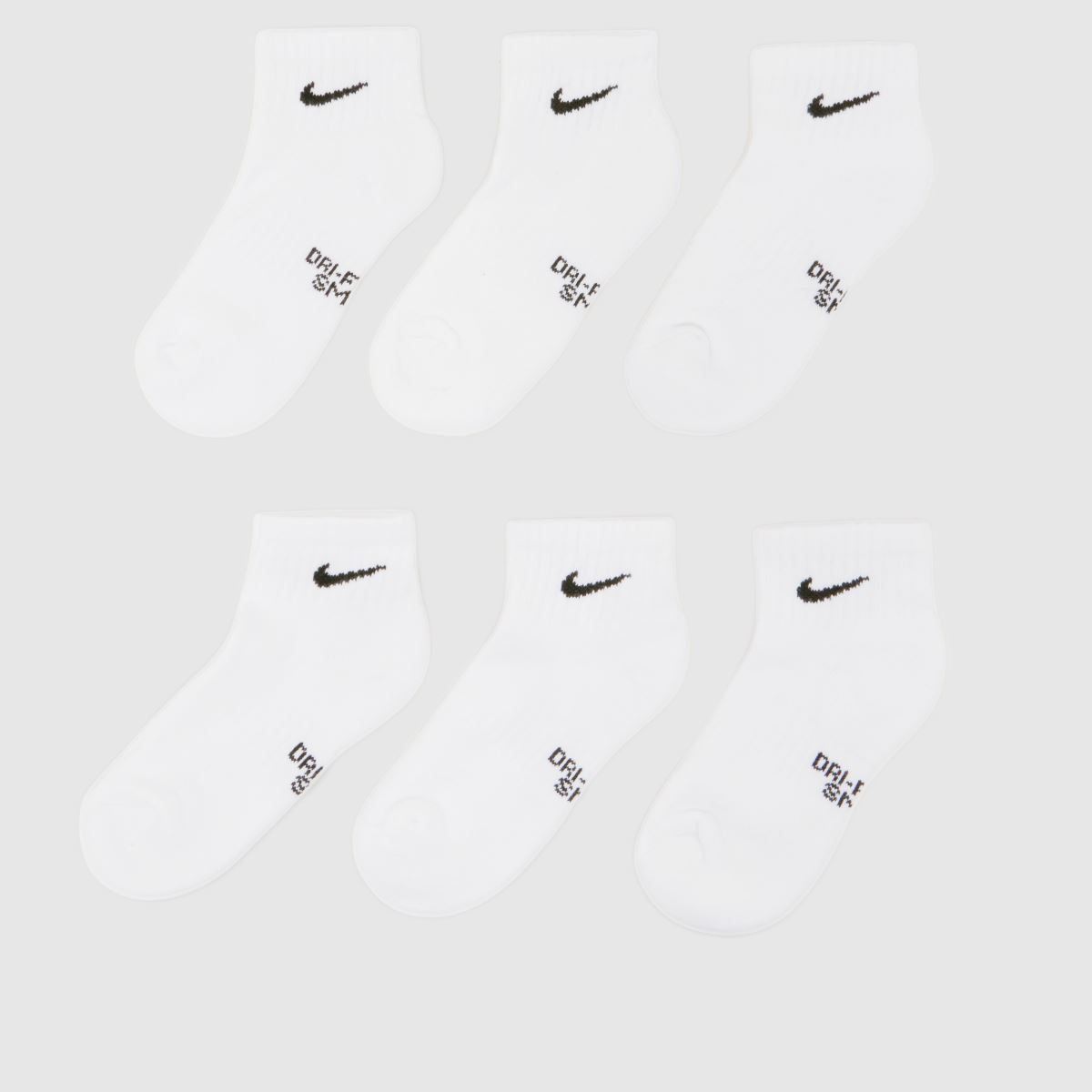 Nike Weiß-schwarz Kids Ankle Socks 6 Pack Nike Kids Ankle Socks 6 Pack