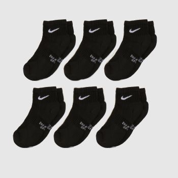 Nike Schwarz-Weiß Kids Ankle Socks 6 Pack Socken