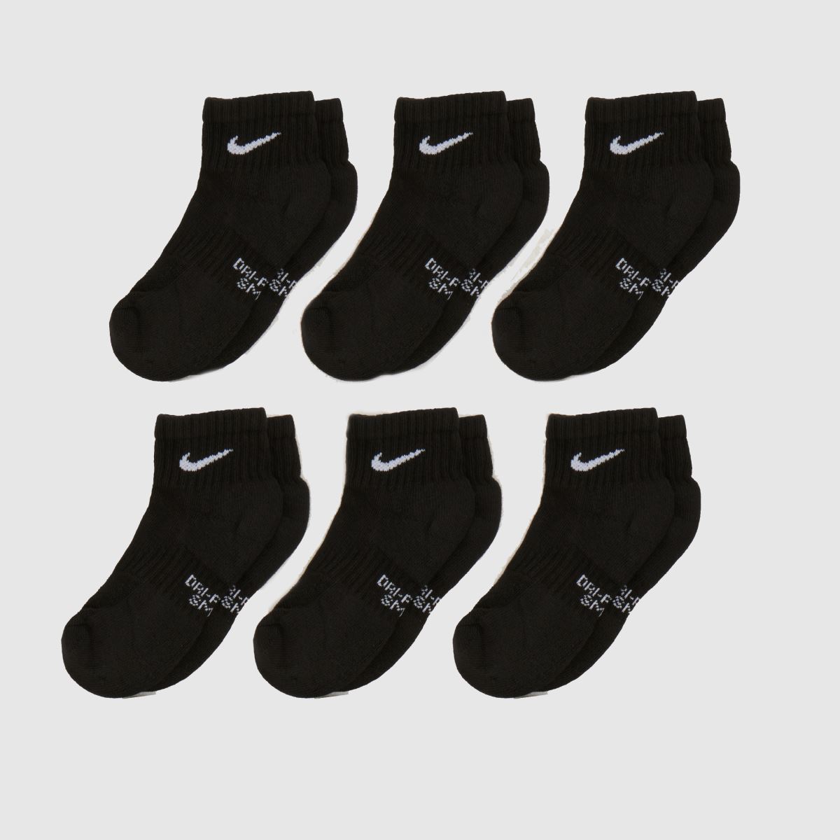 Nike Black & White Kids Ankle Socks 6 Pack