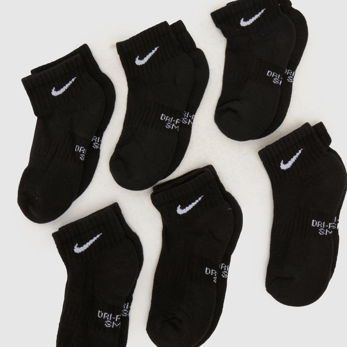 Nike Schwarz-weiß Kids Ankle Socks 6 Pack Nike Kids Ankle Socks 6 Pack 1
