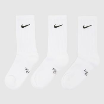 Nike Weiß-Schwarz Kids Crew Socks 3 Pack Socken