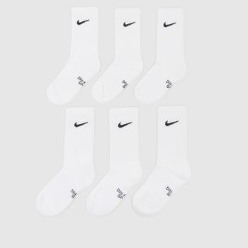 Nike Weiß-Schwarz Kids Crew Socks 6 Pack Socken