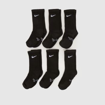 Nike Schwarz-Weiß Kids Crew Socks 6 Pack Socken