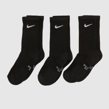 Nike Schwarz-Weiß Kids Crew Socks 3 Pack Socken