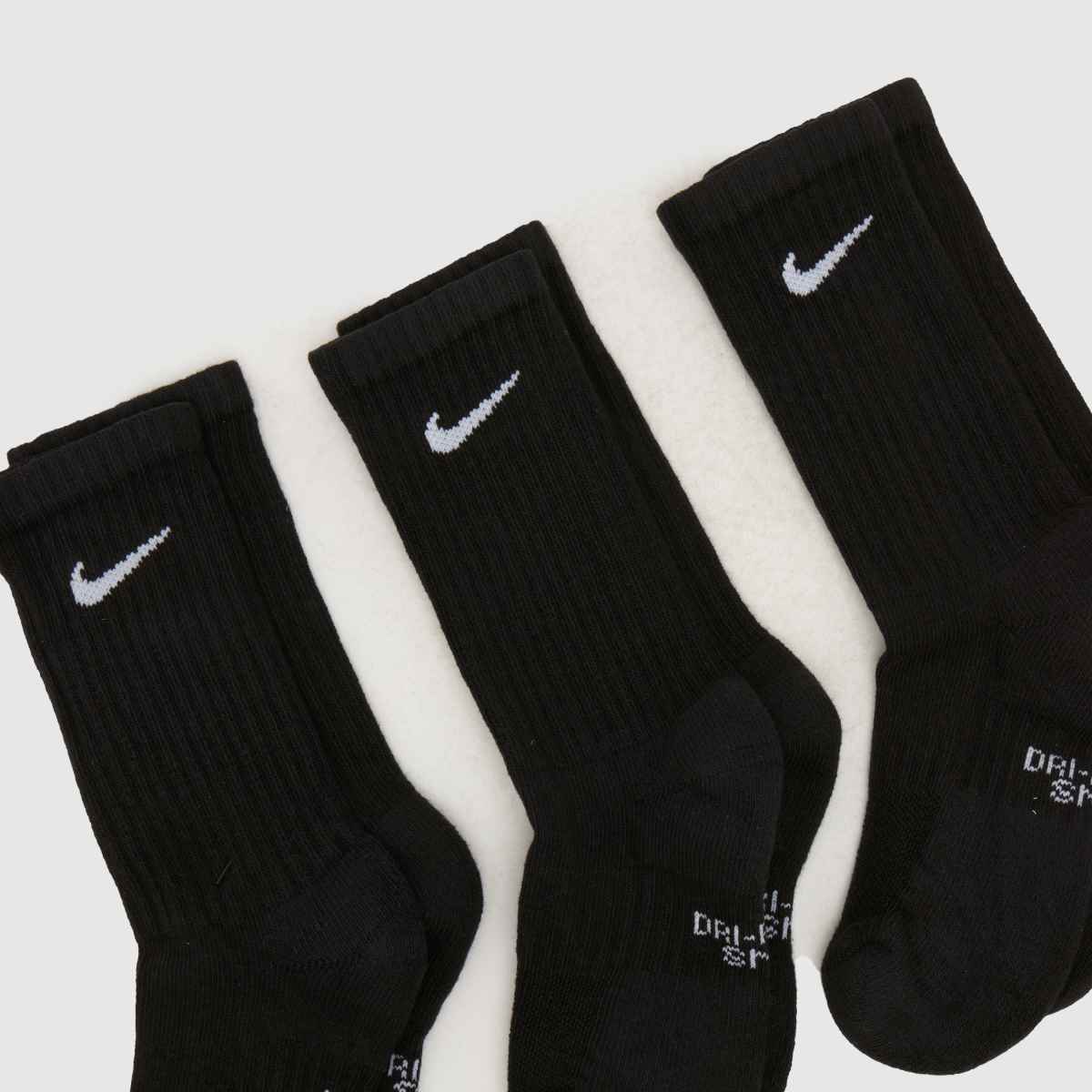 Nike Kids Crew Socks 3 Pack in Black & White Nike Kids Crew Socks 3 Pack 1