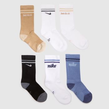 Nike Beige Multi Kids Cushion Crew Sock 6PK Socken