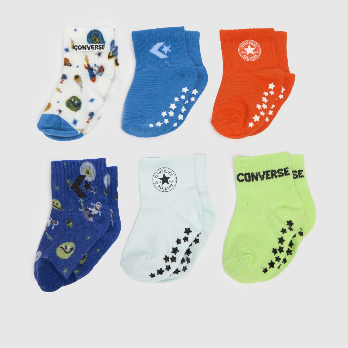 Multi Converse Kids Grippers Socks 6 Pack Socks schuh