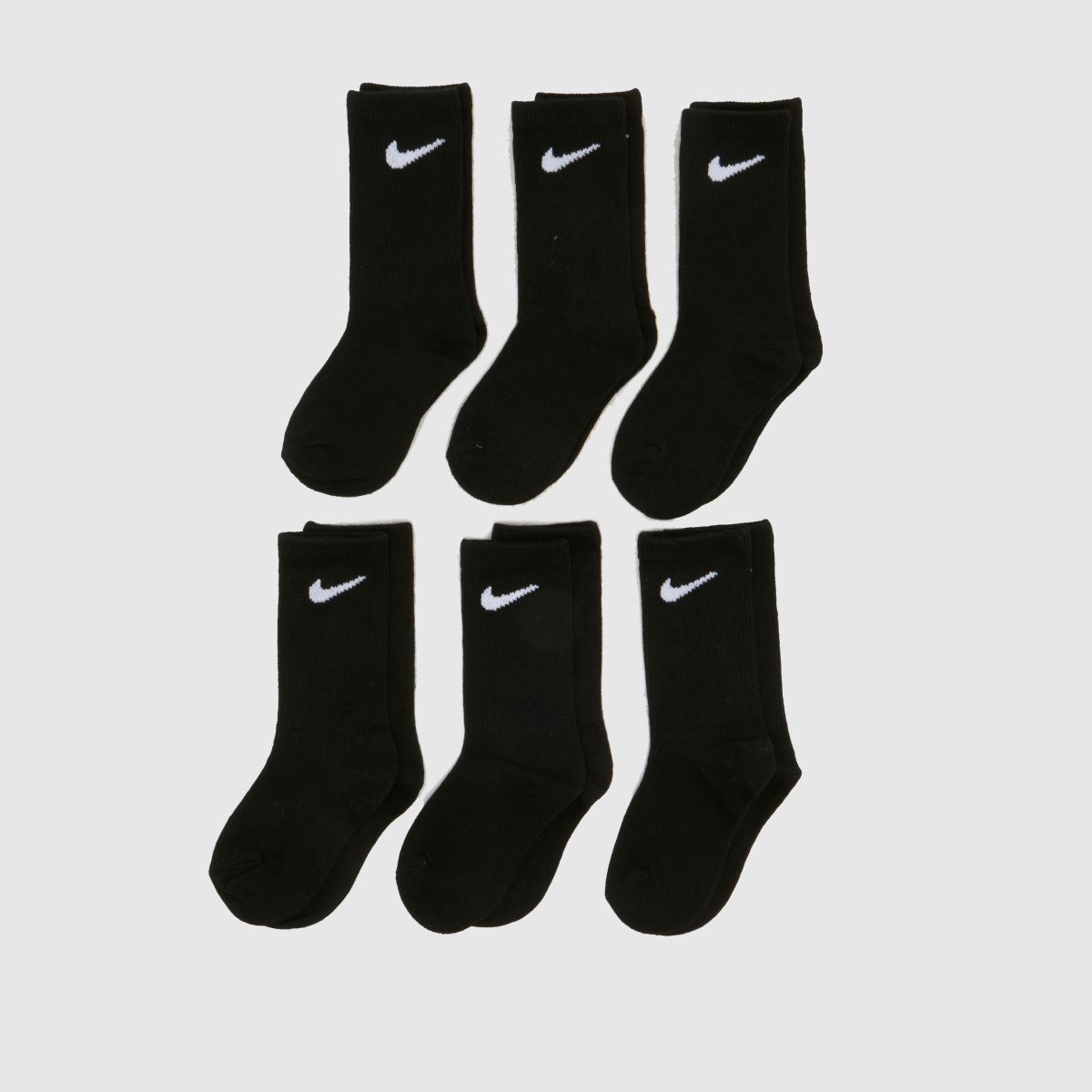 Nike Black Kids Basic Crew Socks 6 Pack