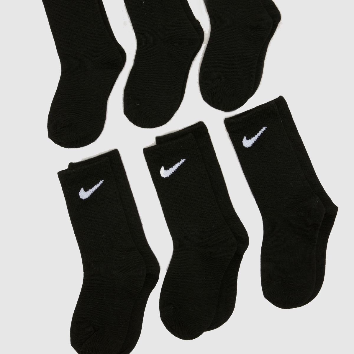 Nike Kids Basic Crew Socks 6 Pack in Black Nike Kids Basic Crew Socks 6 Pack 1