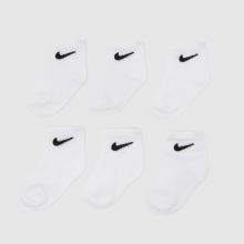 Nike Kids Infant Ankle Socks 6 PK in White Nike Kids Infant Ankle Socks 6 PK,1 of 4