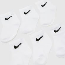 Nike Kids Infant Ankle Socks 6 PK in White Nike Kids Infant Ankle Socks 6 PK,2 of 4