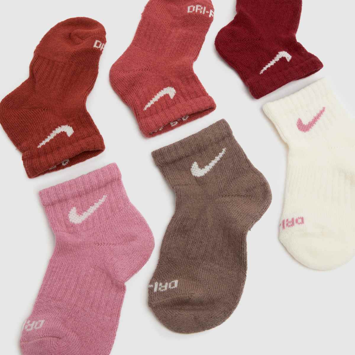 Nike Kids Ankle Socks 6 Pack in Pink Multi Nike Kids Ankle Socks 6 Pack 1