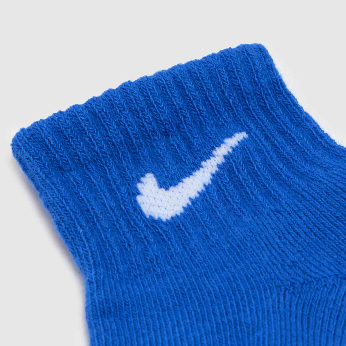 Nike Kids Swoosh Socks 3 Pack in Blue Multi Nike Kids Swoosh Socks 3 Pack 4