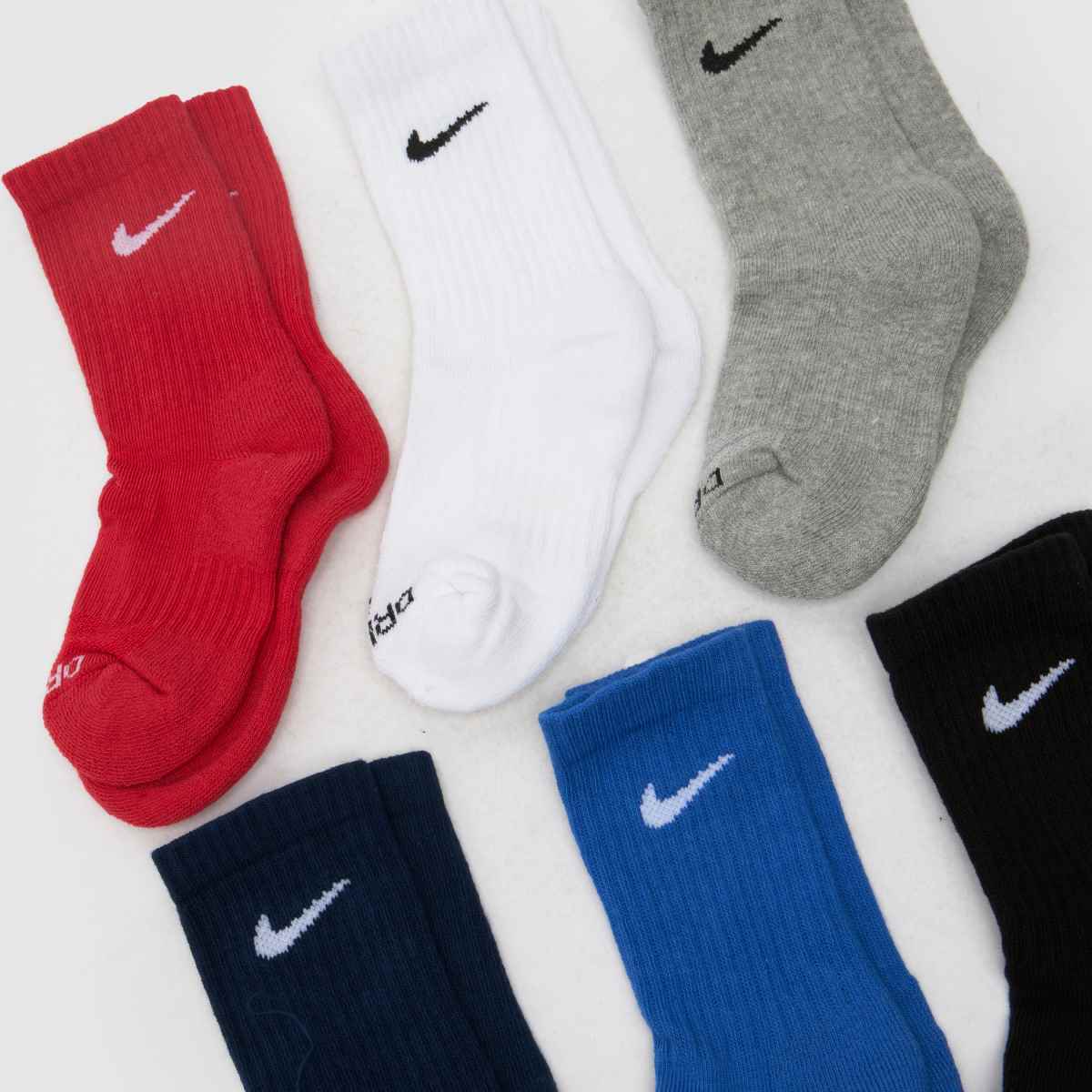 Nike Kids Basic Crew Socks 6 Pack in Multi Nike Kids Basic Crew Socks 6 Pack 1