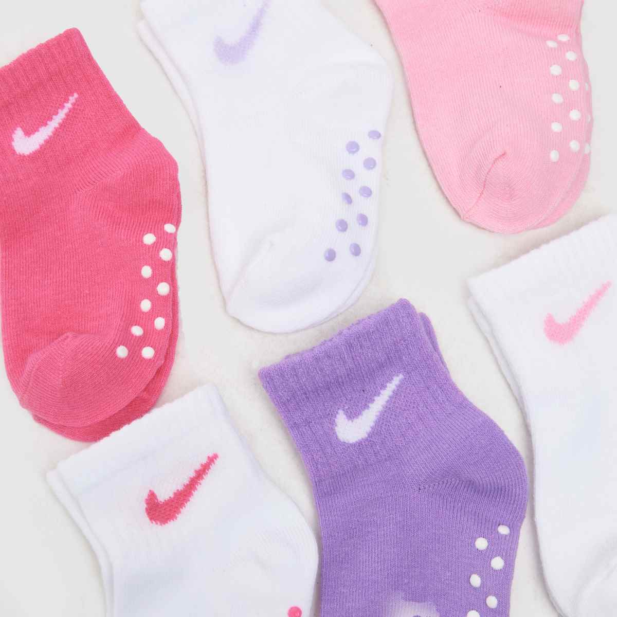 white and purple nike socks