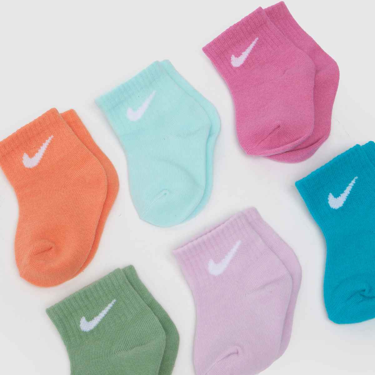 Nike Infant Swoosh Ankle Socks 6 PK in Multi Nike Infant Swoosh Ankle Socks 6 PK 1