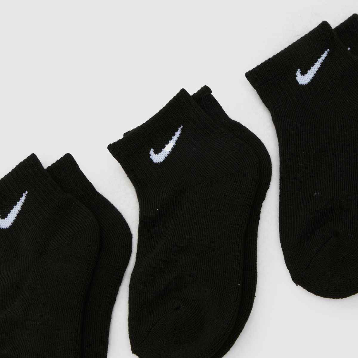Nike Kids Basic Ankle Socks 3 Pack in Black Nike Kids Basic Ankle Socks 3 Pack 1