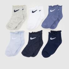 Nike Kids Lettuce Ankle Sock 6PK in Blue Multi Nike Kids Lettuce Ankle Sock 6PK,1 of 4