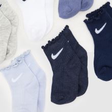Nike Kids Lettuce Ankle Sock 6PK in Blue Multi Nike Kids Lettuce Ankle Sock 6PK,2 of 4