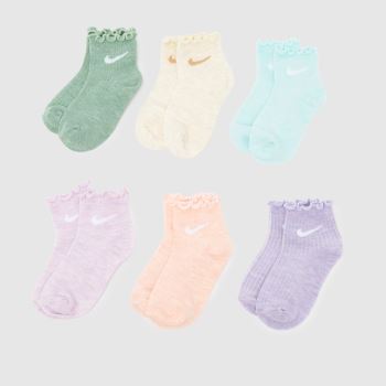 Nike Multi Kids Lettuce Ankle Sock 6PK Socks