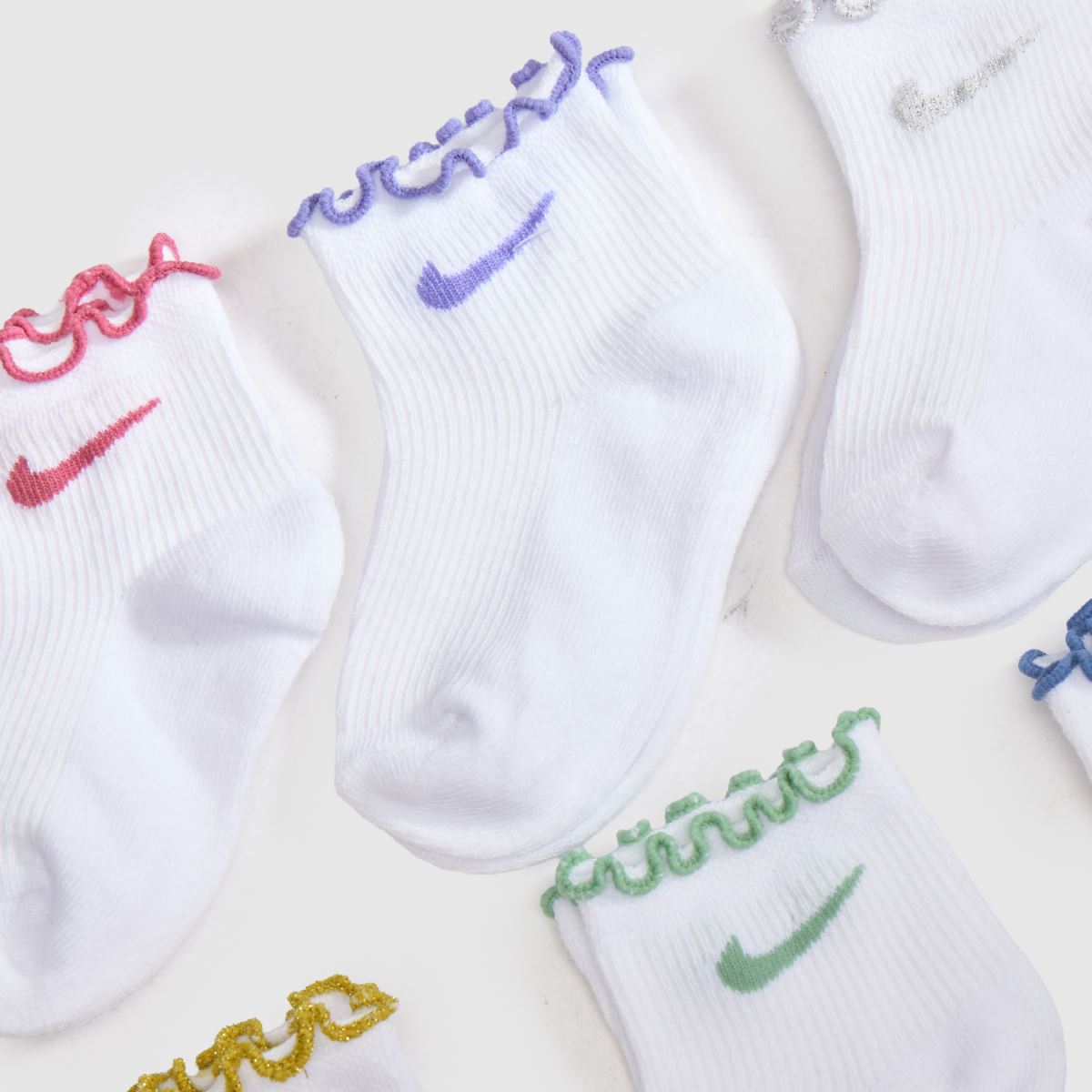 Nike Infant Lettuce Metallic Socks in White Multi Nike Infant Lettuce Metallic Socks 1