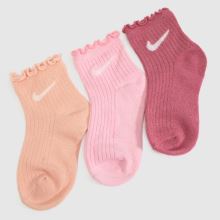 Nike Kids Lettuce Ankle Sock in Pink Multi Nike Kids Lettuce Ankle Sock,3 of 4