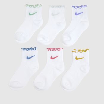 Nike White Multi Kids Lettuce Ankle Sock Socken