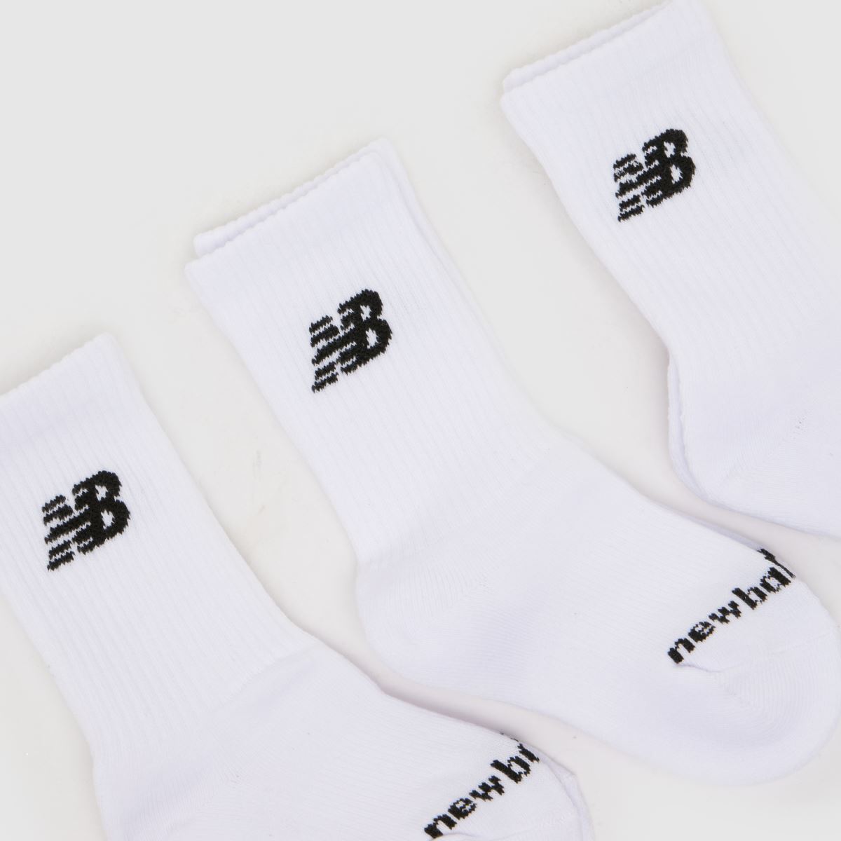 New Balance Kids Crew Socks 3 Pack in White Multi New Balance Kids Crew Socks 3 Pack 1