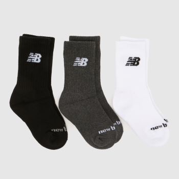 New Balance Multi Kids Crew Socks 3 Pack Socks