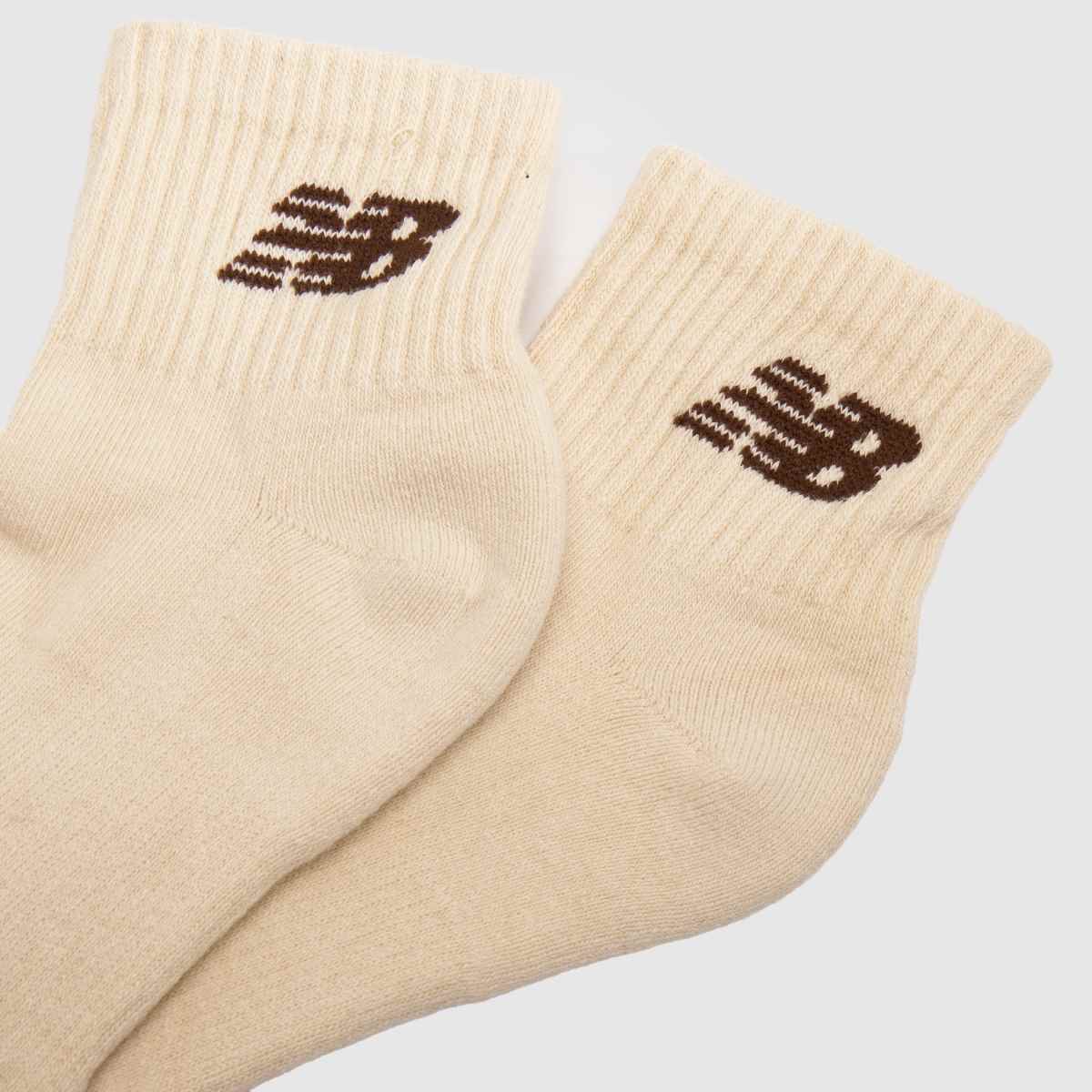 New Balance Kids Ankle Socks 3 Pack in Beige Multi New Balance Kids Ankle Socks 3 Pack 4