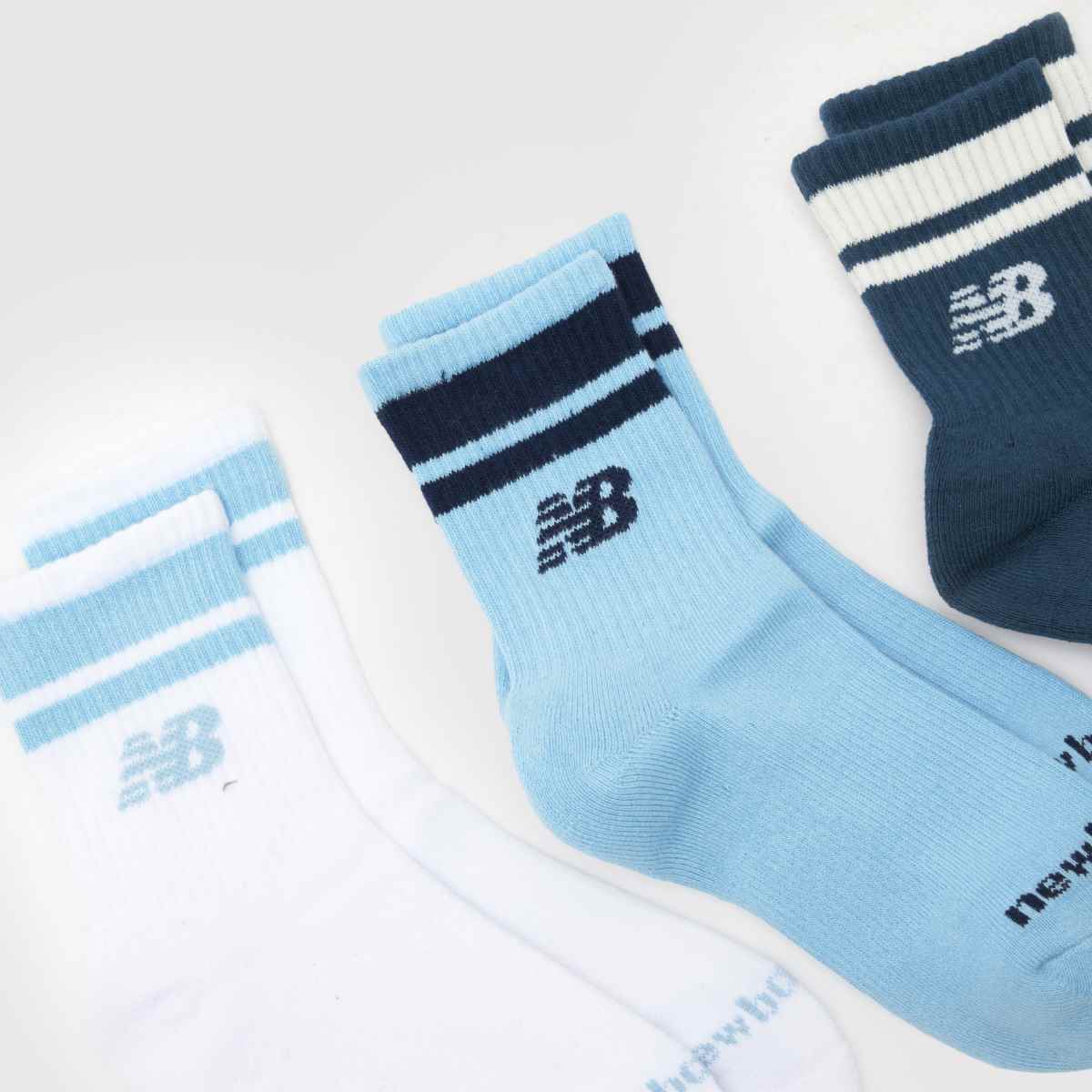 New Balance Kids Striped Midcalf Sock 3 Pk in Multi New Balance Kids Striped Midcalf Sock 3 Pk 1