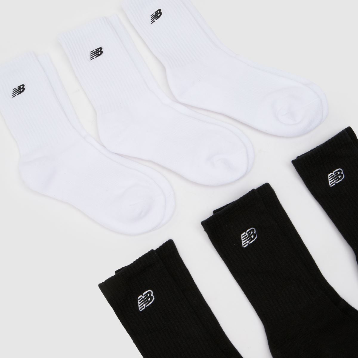 New Balance Kids Logo Crew Sock 6PK in Black & White New Balance Kids Logo Crew Sock 6PK 1