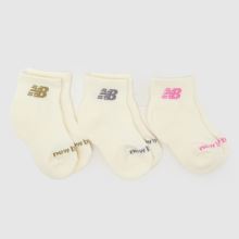 New Balance Kids Ankle Knit Logo Socks 3PK,1 of 4