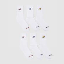 New Balance Kids Mid Calf Socks 6PK in White Multi New Balance Kids Mid Calf Socks 6PK,1 of 4