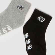 New Balance Kids Grippers Ankle Socks 3 Pk in White Multi New Balance Kids Grippers Ankle Socks 3 Pk,2 of 4