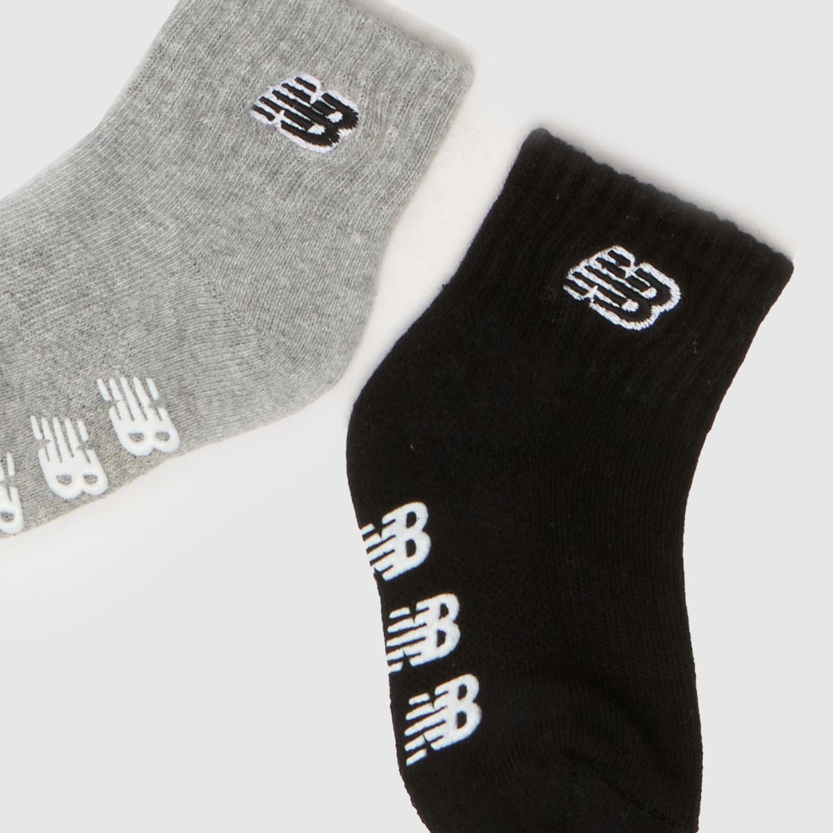 New Balance Kids Grippers Ankle Socks 3 Pk in White Multi New Balance Kids Grippers Ankle Socks 3 Pk 1