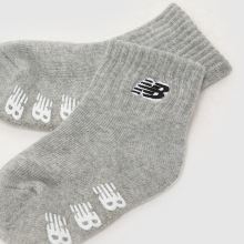 New Balance Kids Grippers Ankle Socks 3 Pk in White Multi New Balance Kids Grippers Ankle Socks 3 Pk,3 of 4