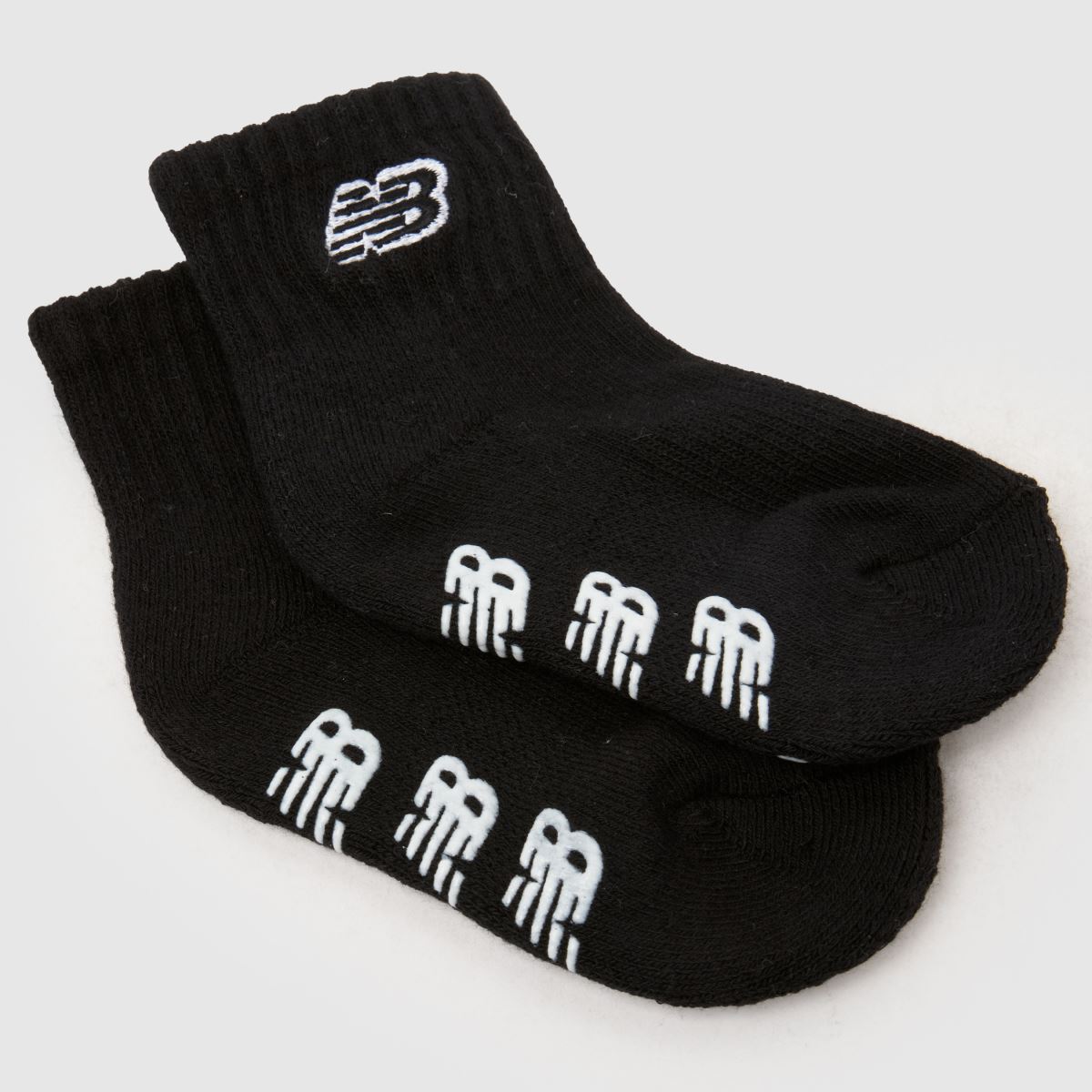 New Balance Kids Grippers Ankle Socks 3 Pk in White Multi New Balance Kids Grippers Ankle Socks 3 Pk 7