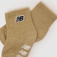 New Balance Kids Grippers Ankle Socks 3 Pk in Beige Multi New Balance Kids Grippers Ankle Socks 3 Pk,3 of 4