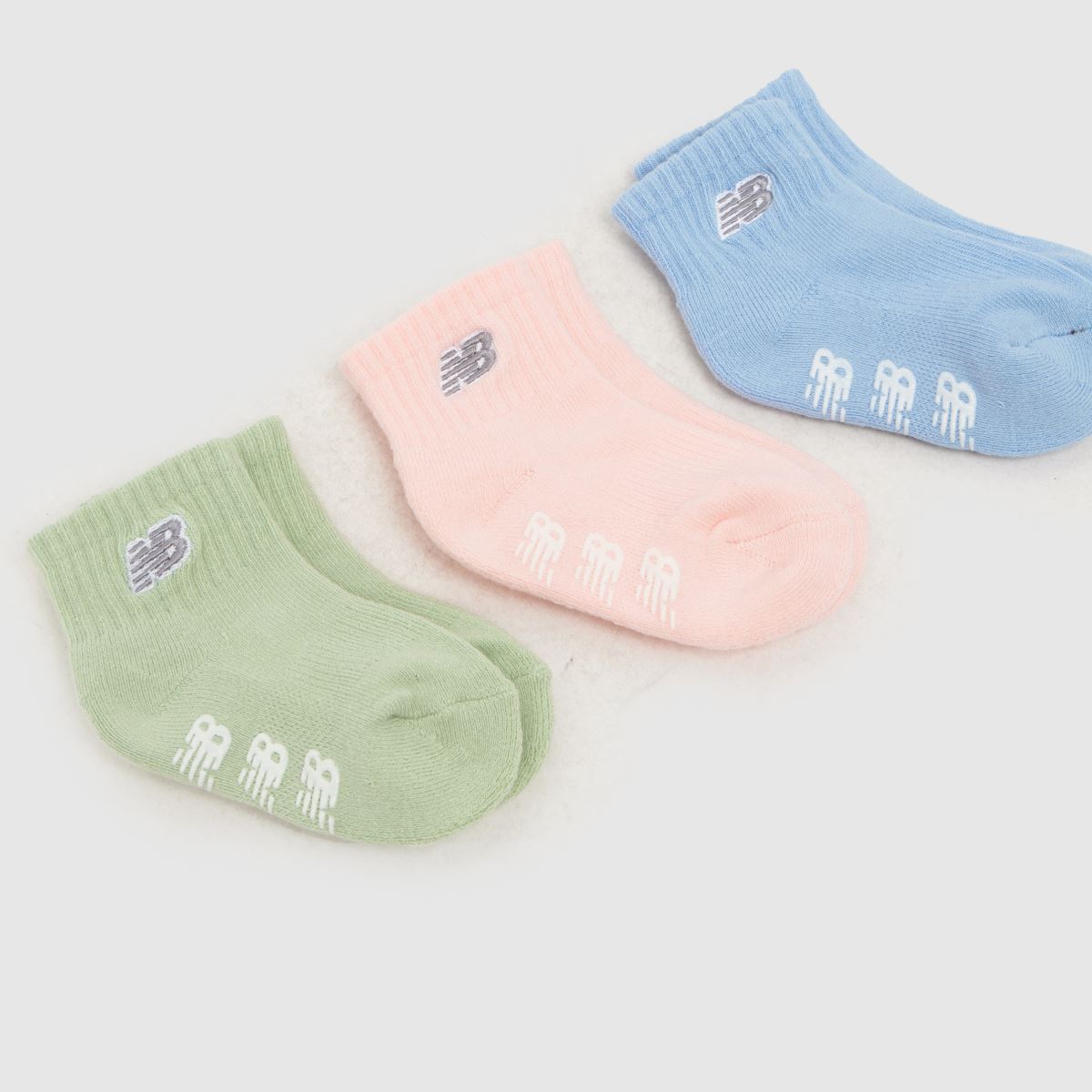 New Balance Kids Grippers Ankle Socks 3 PK in Multi New Balance Kids Grippers Ankle Socks 3 PK 1