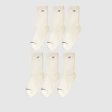 New Balance Kids Crew Socks 6Pk in Off-White New Balance Kids Crew Socks 6Pk,1 of 4