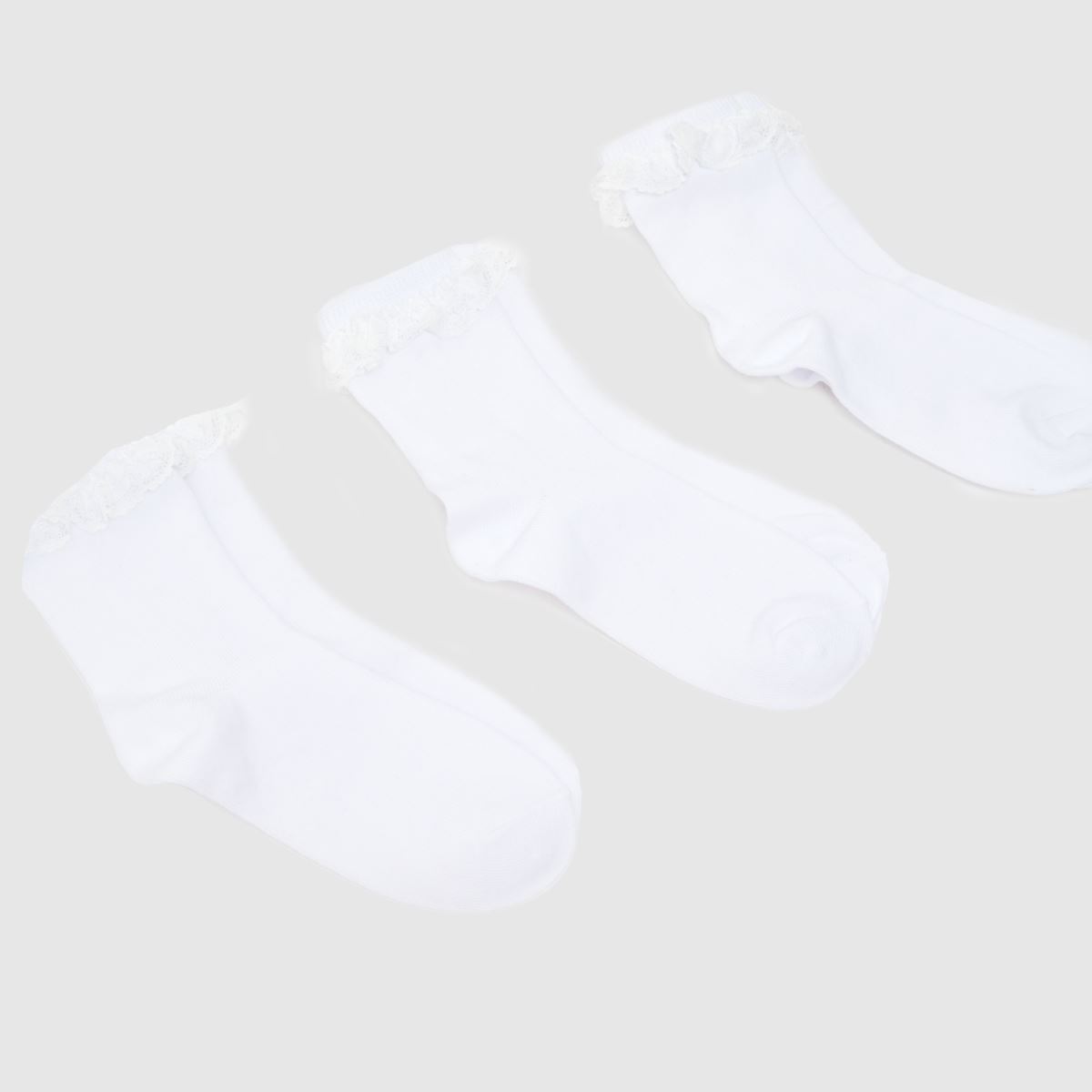 schuh Kids Frill Ankle Socks 3 PK in White schuh schuh Kids Frill Ankle Socks 3 PK in White 1