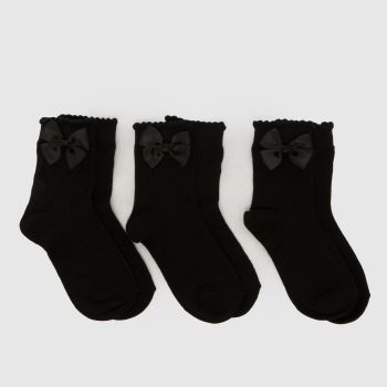 schuh Black Kids Bow Crew Socks 3 Pack Socks